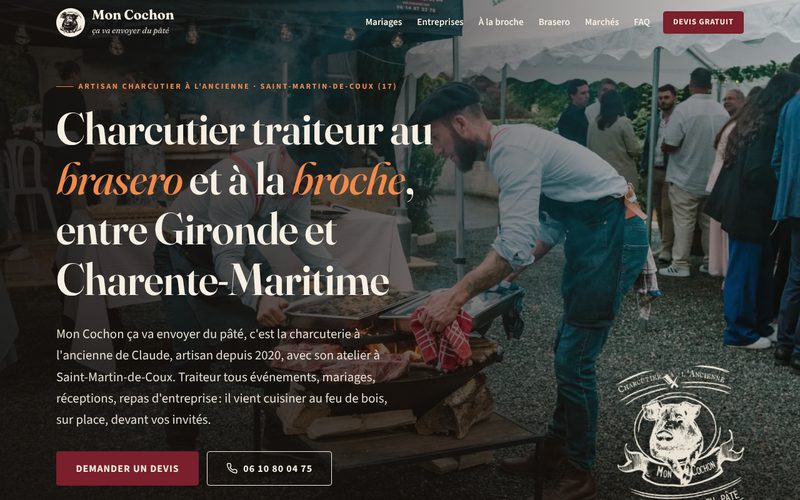 Accueil du site de Mon Cochon ça va envoyer du pâté